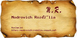 Modrovich Rozália névjegykártya